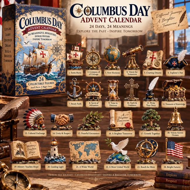US⛵ Columbus Day Commemorative Collection™ – 24-Day Holiday Countdown & Collectibles