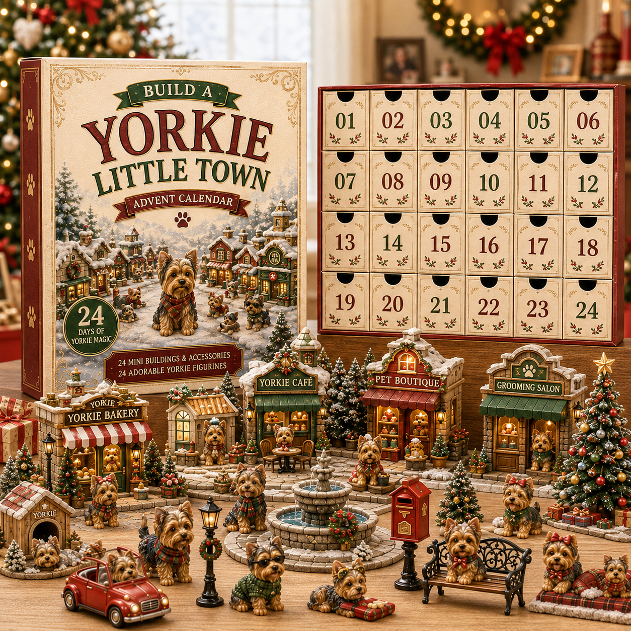 🎄 Build a Yorkie Little Town Advent Calendar – 24 Days to Create Your Own Mini Yorkshire Terrier Village