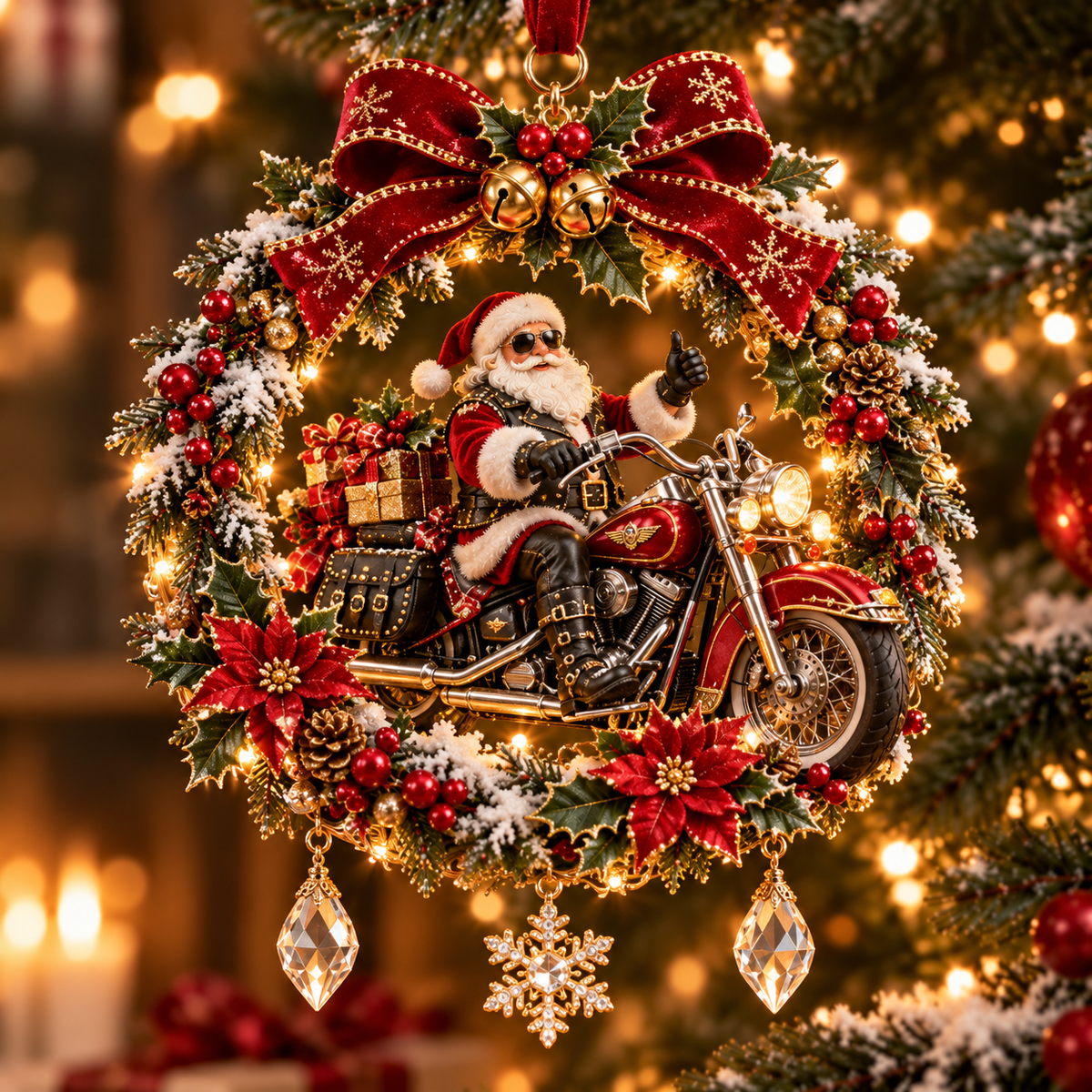 Motorcycle Christmas Ornament Collection – Biker Rider Holiday Tree Decor 🏍️🎄