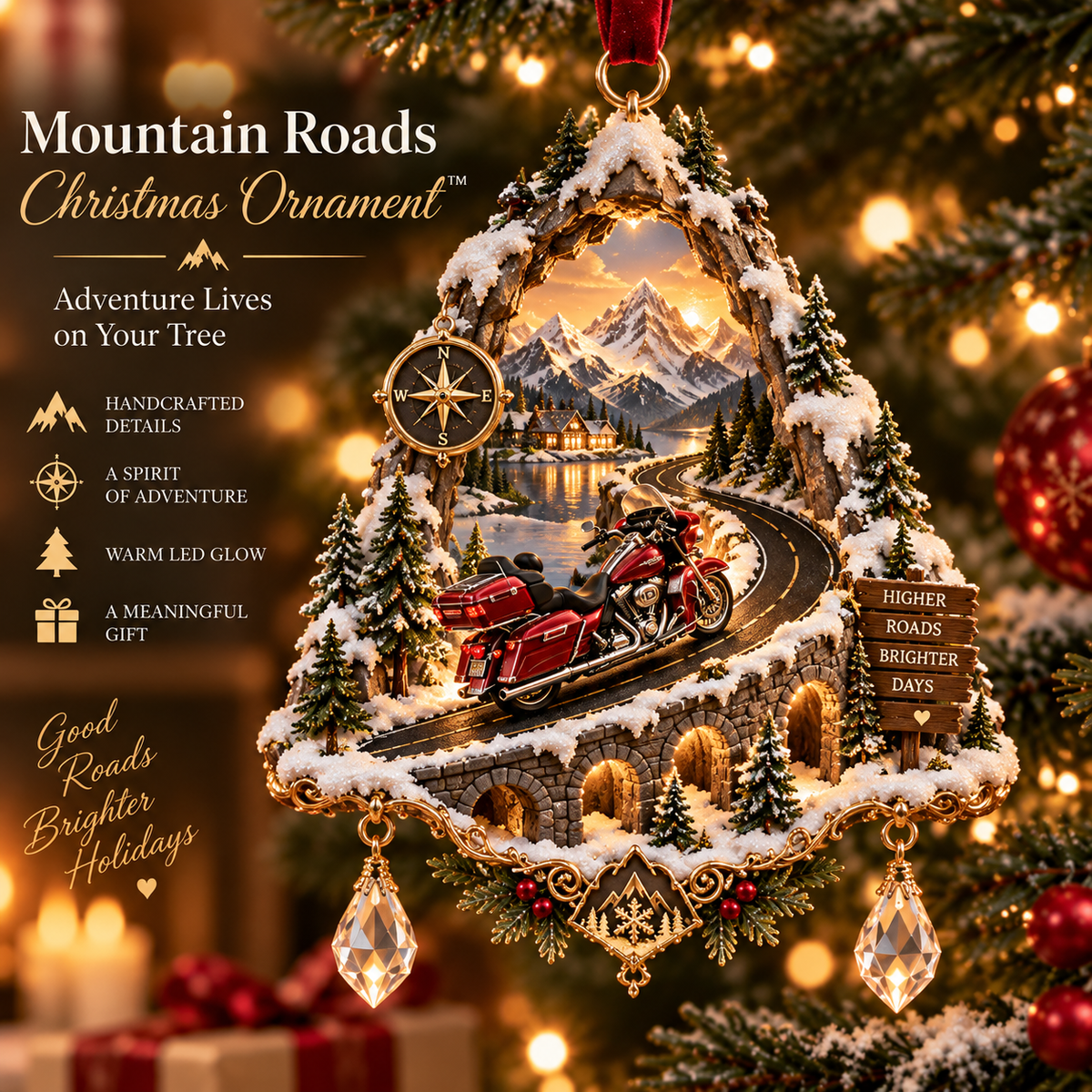 Motorcycle Christmas Ornament Collection – Biker Rider Holiday Tree Decor 🏍️🎄