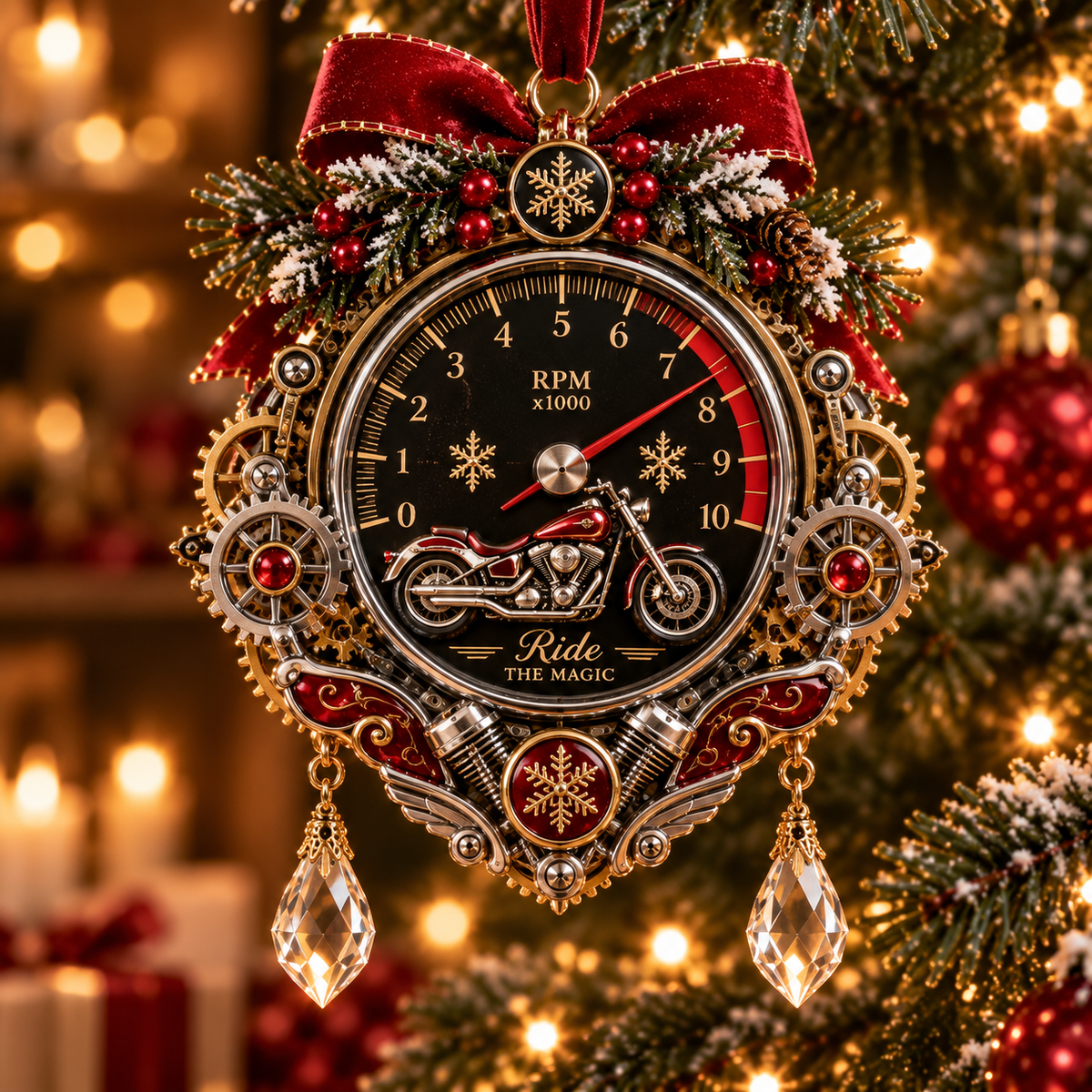 Motorcycle Christmas Ornament Collection – Biker Rider Holiday Tree Decor 🏍️🎄