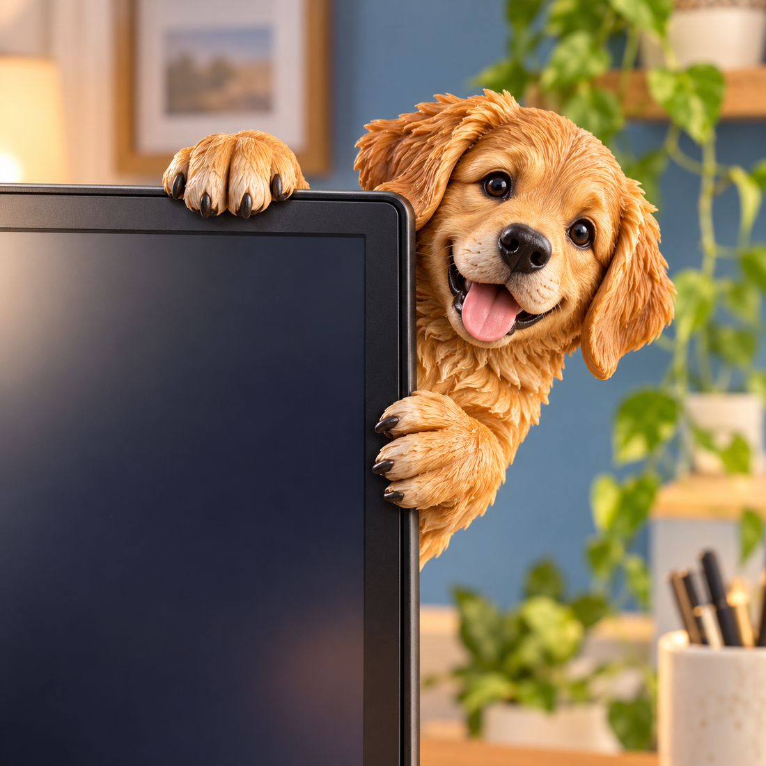 🐾 Peek-A-Boo Monitor Buddies™ – Cute Animal Screen Corner Decor