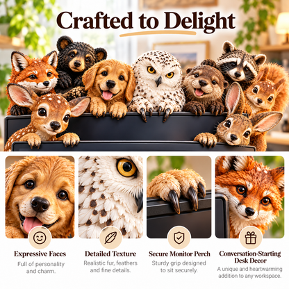 🐾 Peek-A-Boo Monitor Buddies™ – Cute Animal Screen Corner Decor