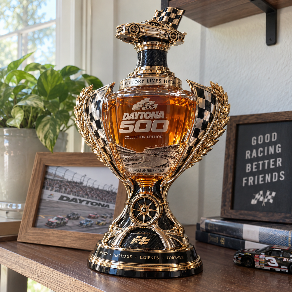 Racing collectible displayed on a shelf