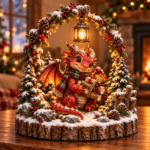 🐉✨ Keeper of the Christmas Light™ Dragon Woodland Lantern
