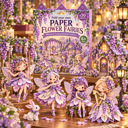 🧚DIY Paper Flower Fairies Craft Kit – 4 Foldable Fairies, 6 Garden Themes 🌸