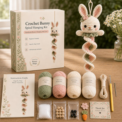 🧶 DIY Crochet Garden Friends Spiral Hanging Kit 🌿