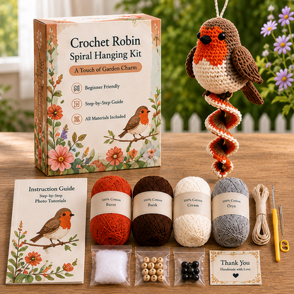 🧶 DIY Crochet Garden Friends Spiral Hanging Kit 🌿