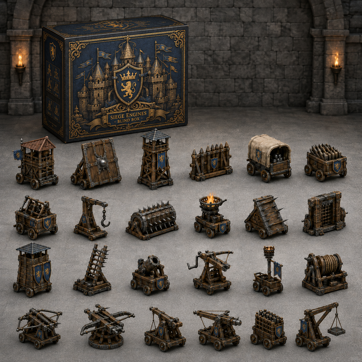 Medieval Siege Engines Blind Box – 24 Unique War Machines 🏰⚔️
