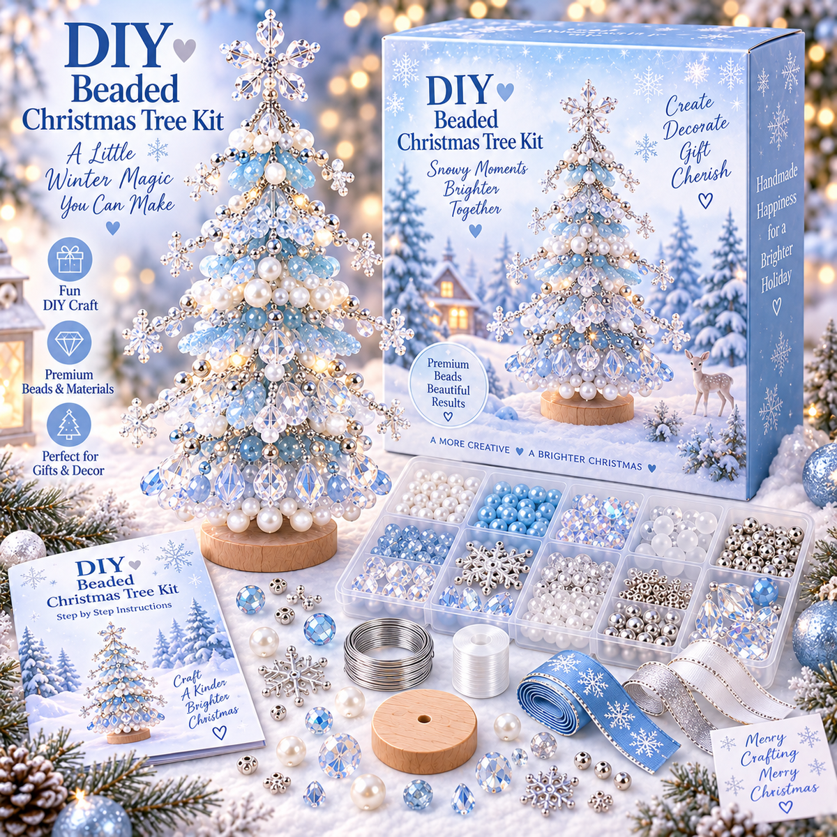 DIY Christmas beads before assembly
