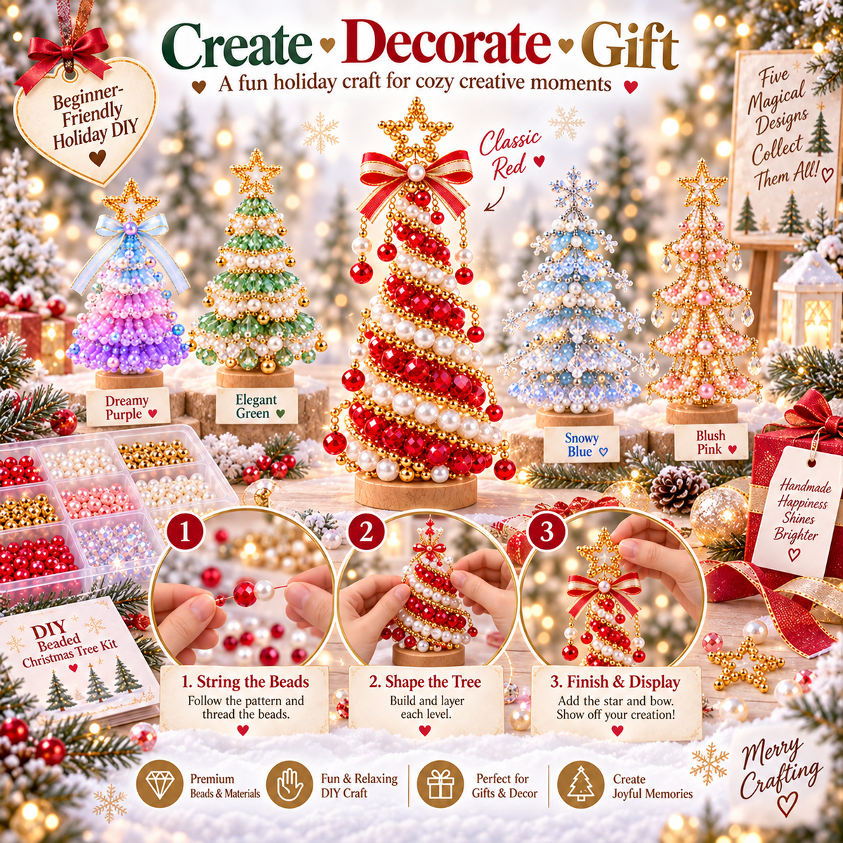 Pastel beaded Christmas tree