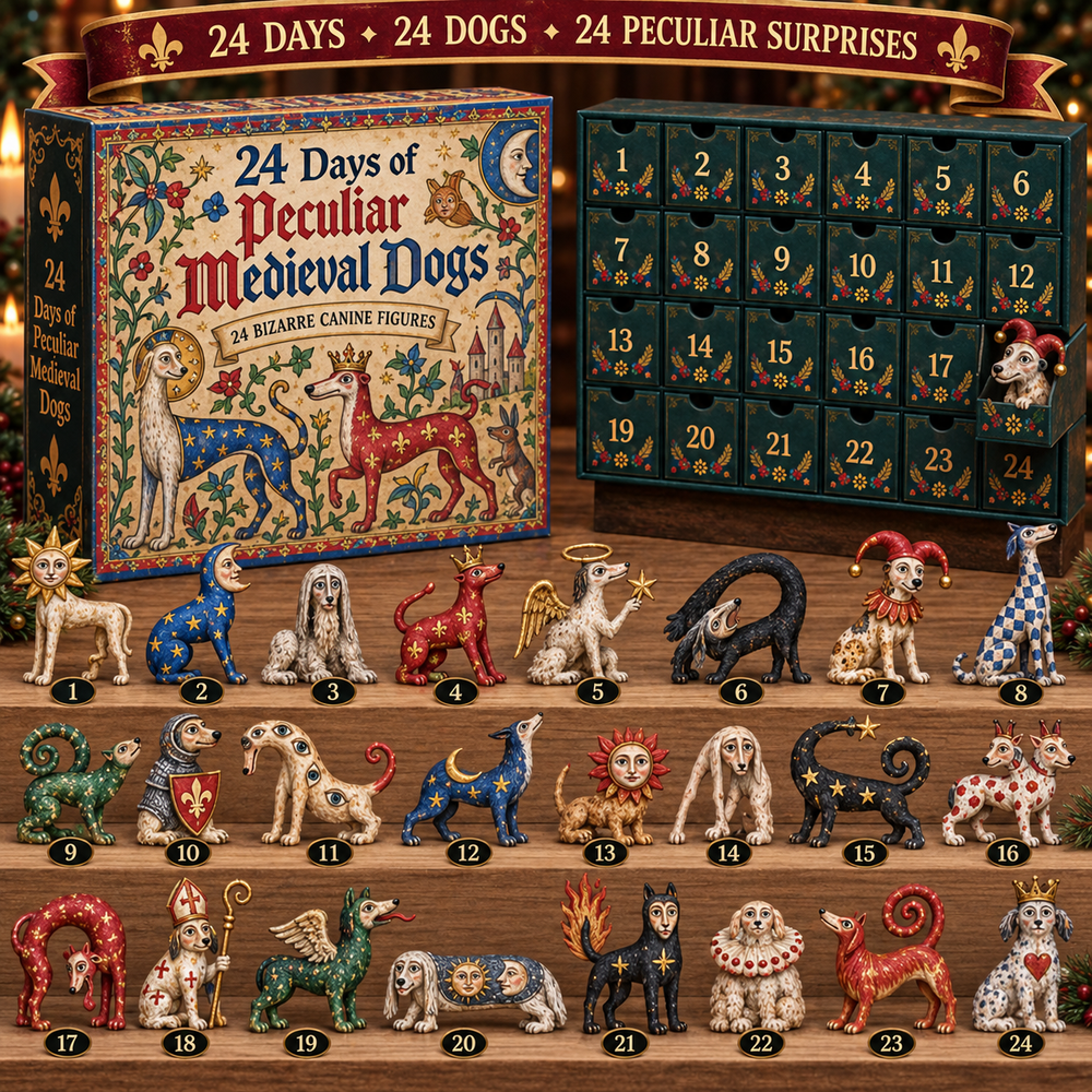 🐕🏰 24 Days of Curious Medieval Dogs – 24-Piece Mystery Collection