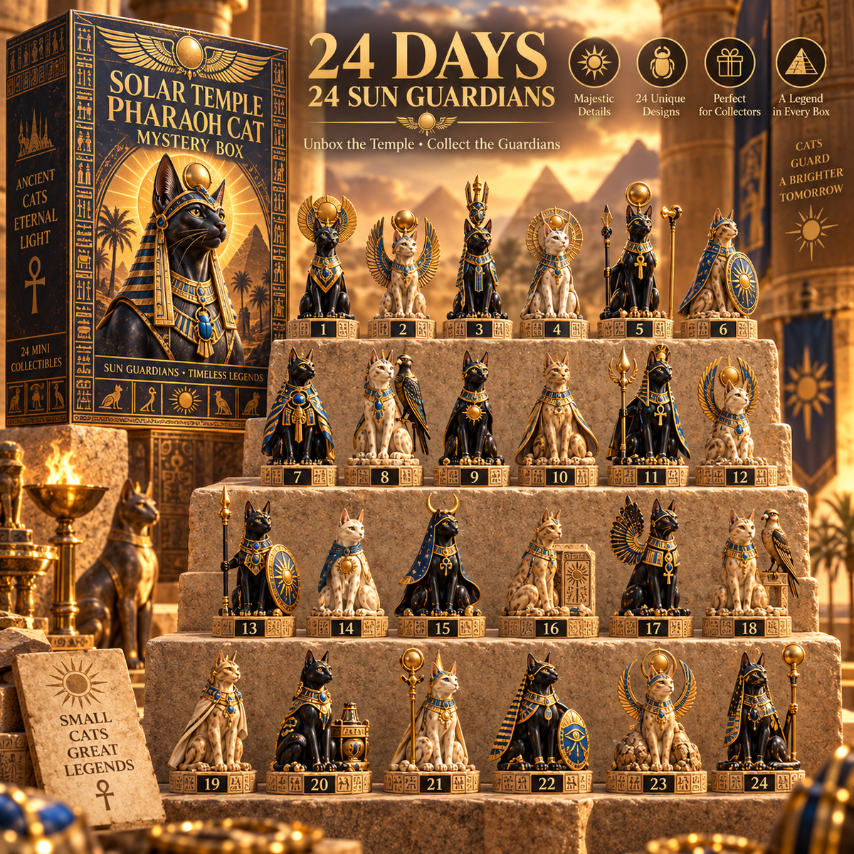 ✨ Ancient Egypt Cat Legends™ – 24 Pharaoh Cat Mystery Collectibles