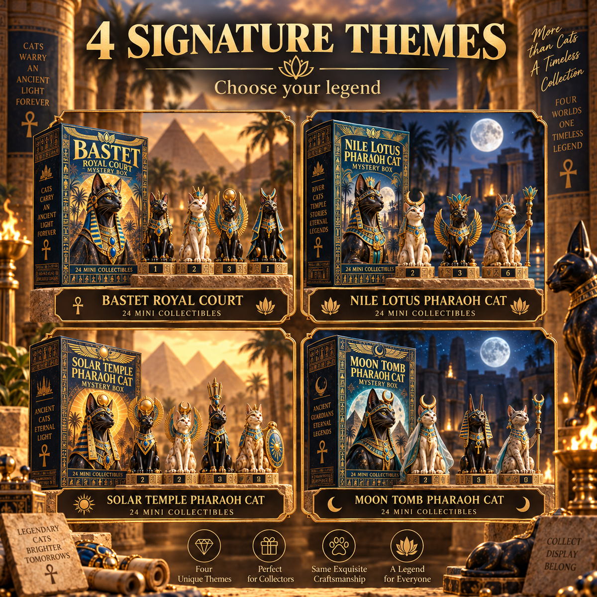 ✨ Ancient Egypt Cat Legends™ – 24 Pharaoh Cat Mystery Collectibles