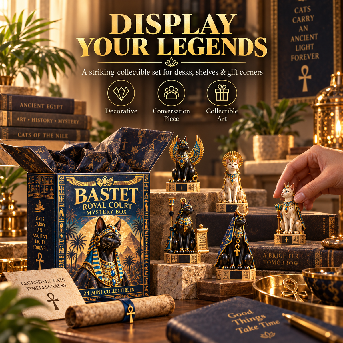 ✨ Ancient Egypt Cat Legends™ – 24 Pharaoh Cat Mystery Collectibles