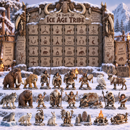🔥 24 Days of Prehistoric Legends™ – Tribe & Creature Mystery Collectibles