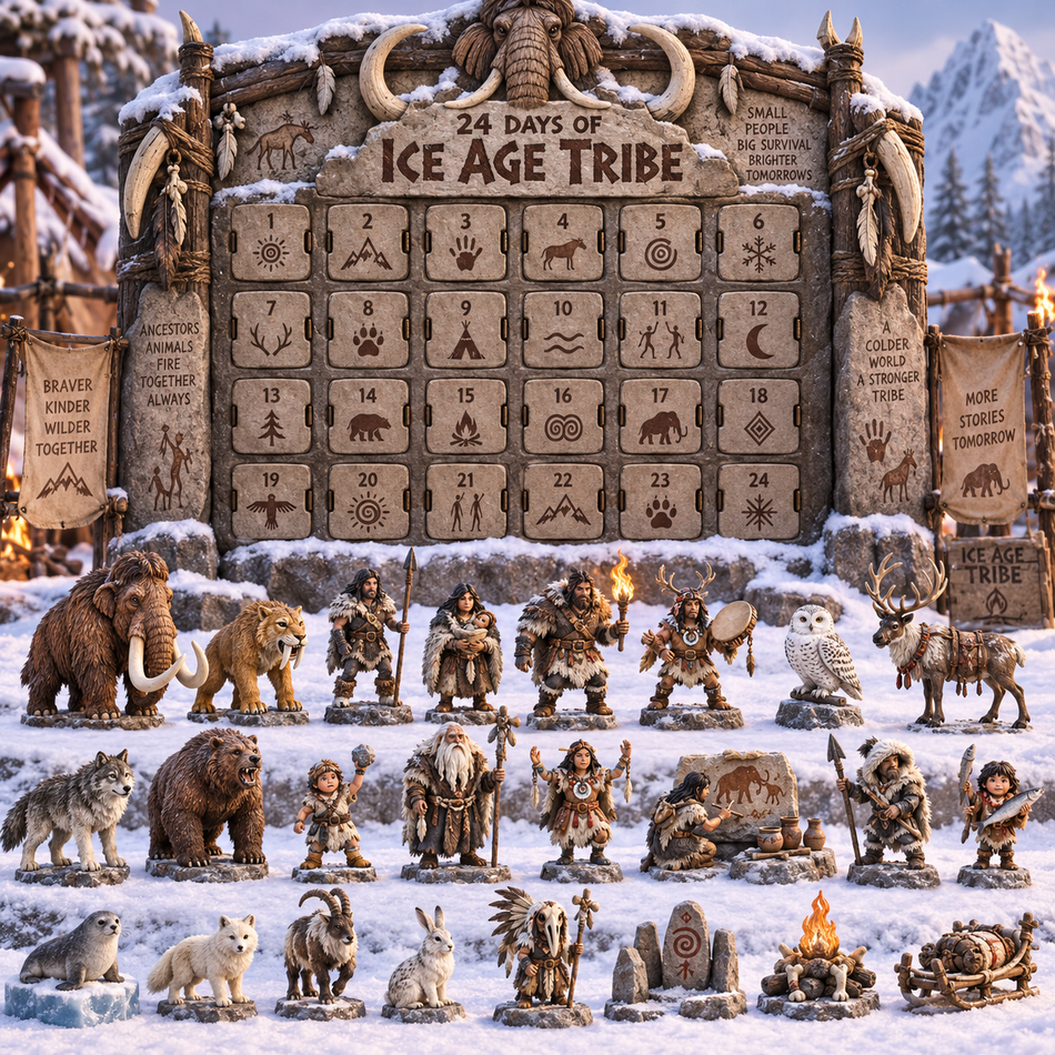 🔥 24 Days of Prehistoric Legends™ – Tribe & Creature Mystery Collectibles