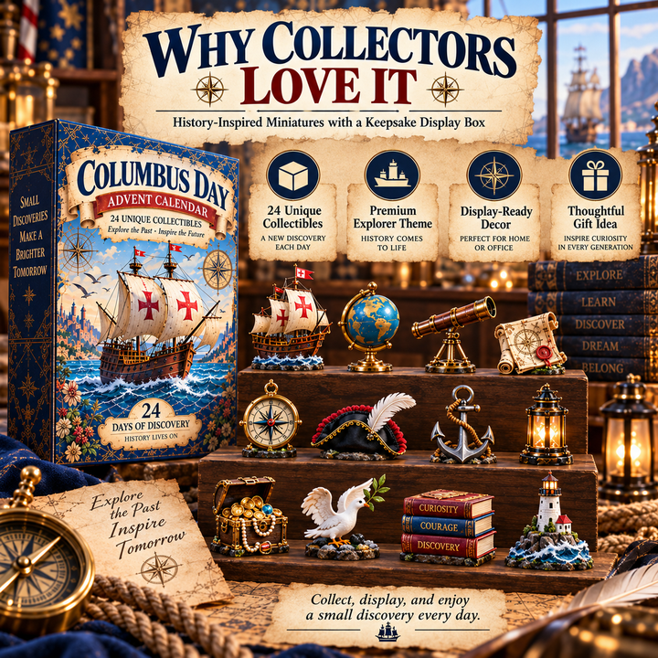US⛵ Columbus Day Commemorative Collection™ – 24-Day Holiday Countdown & Collectibles