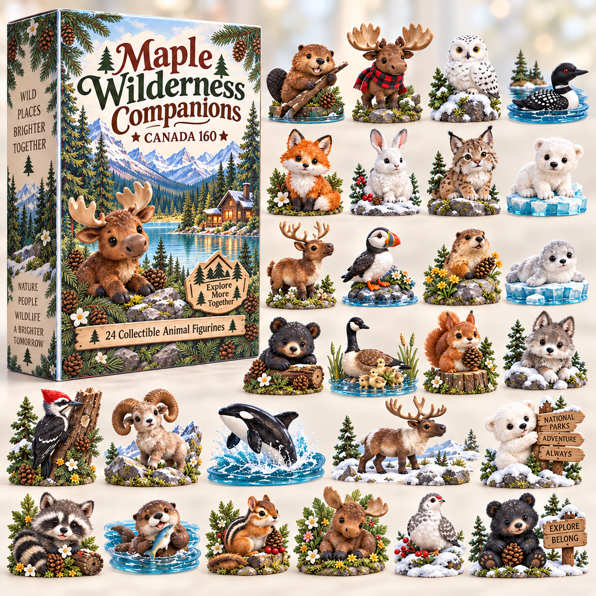 🍁 Canada 160 Wildlife Celebration™ – 24 Canadian Animal Collectibles
