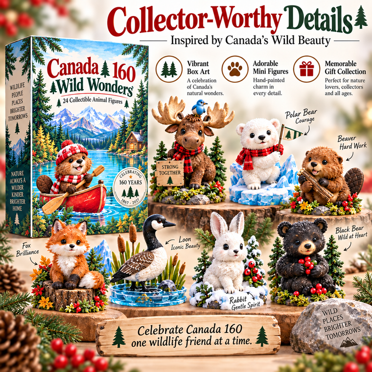 🍁 Canada 160 Wildlife Celebration™ – 24 Canadian Animal Collectibles