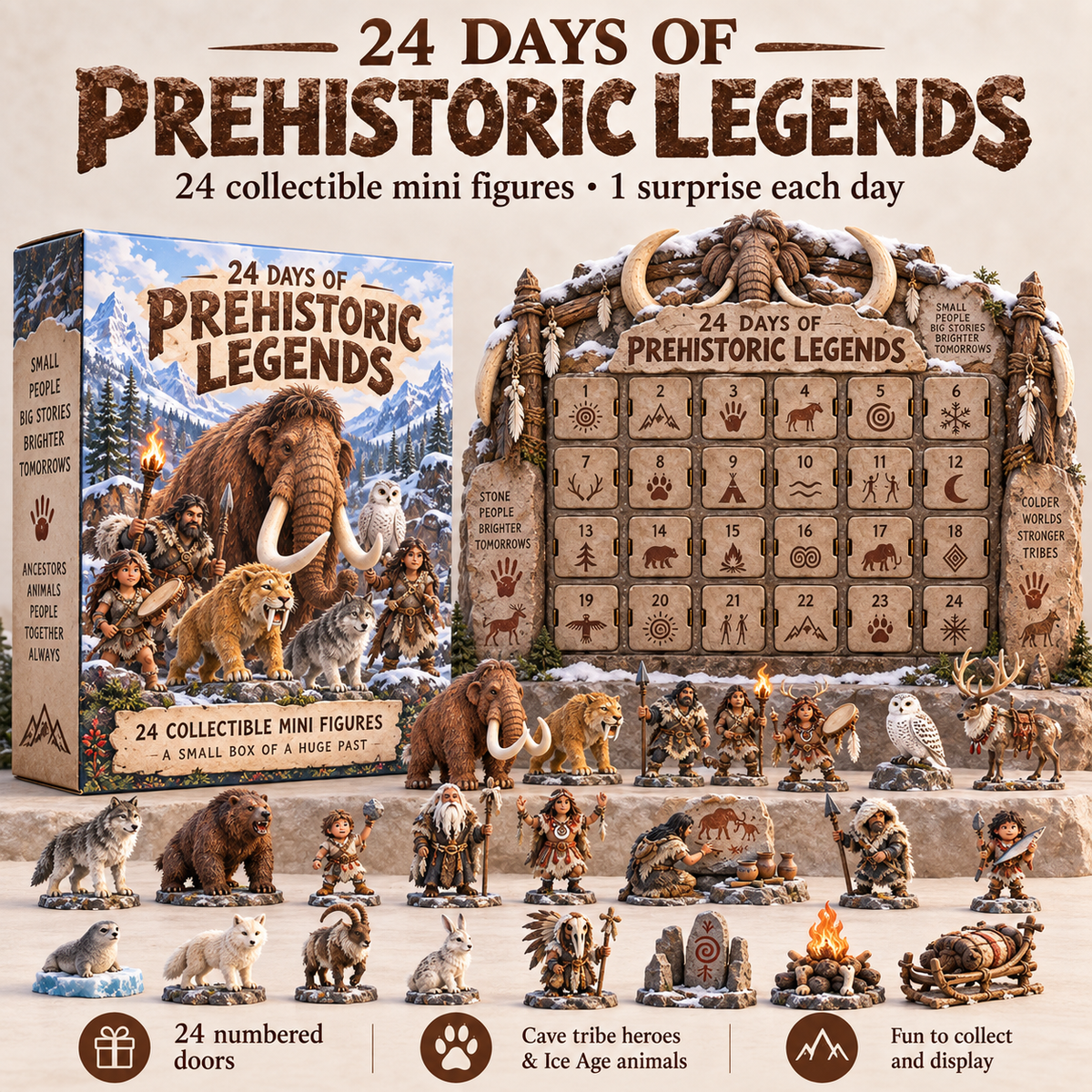 🔥 24 Days of Prehistoric Legends™ – Tribe & Creature Mystery Collectibles