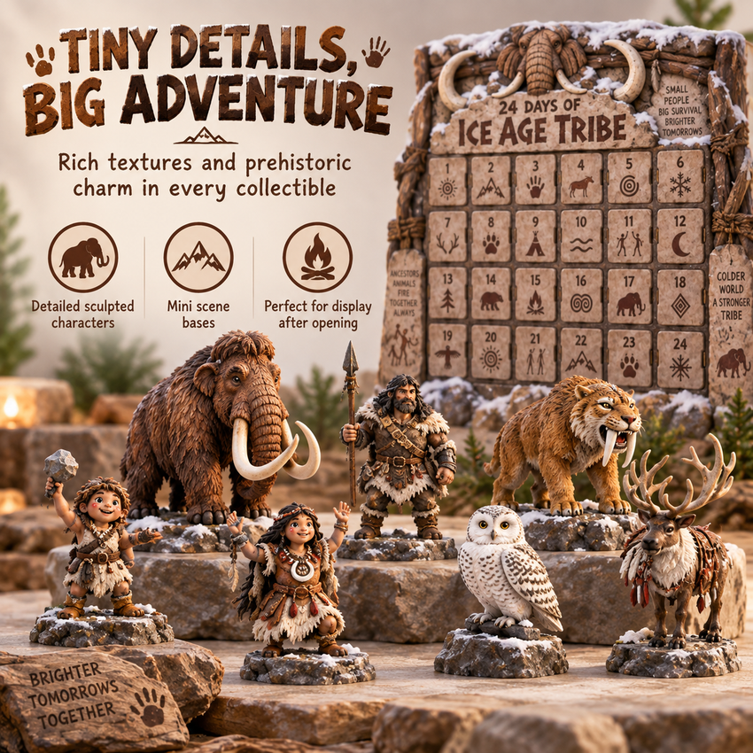 🔥 24 Days of Prehistoric Legends™ – Tribe & Creature Mystery Collectibles