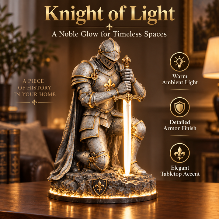 👑🛡️ The King’s Last Guardian™ – Illuminated Knight Sculpture