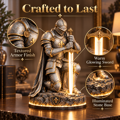👑🛡️ The King’s Last Guardian™ – Illuminated Knight Sculpture