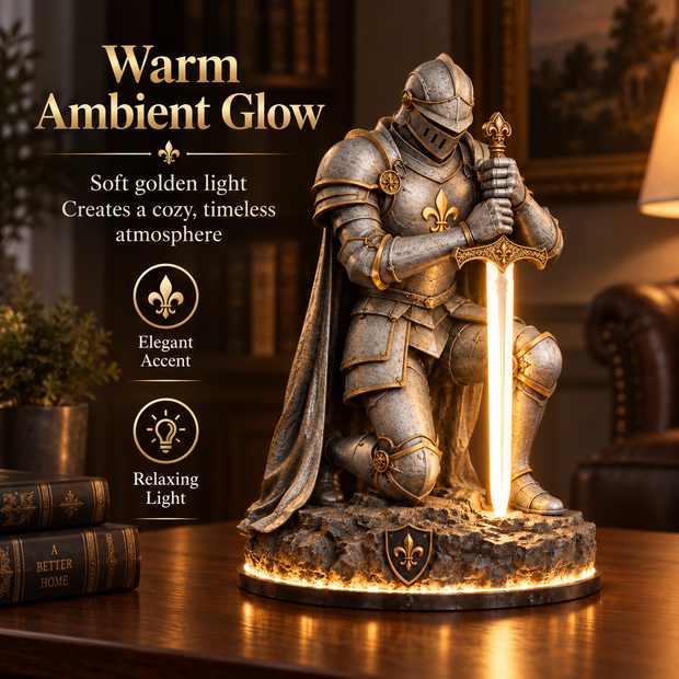 👑🛡️ The King’s Last Guardian™ – Illuminated Knight Sculpture