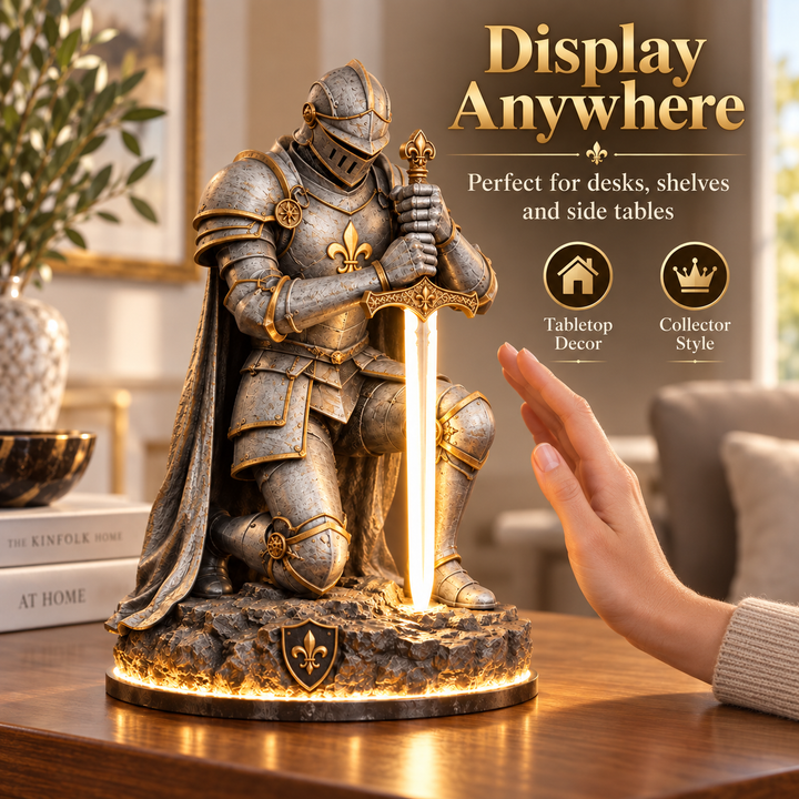 👑🛡️ The King’s Last Guardian™ – Illuminated Knight Sculpture