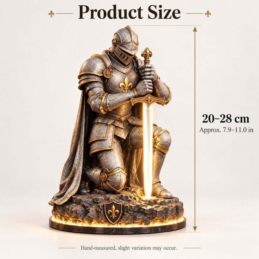 👑🛡️ The King’s Last Guardian™ – Illuminated Knight Sculpture