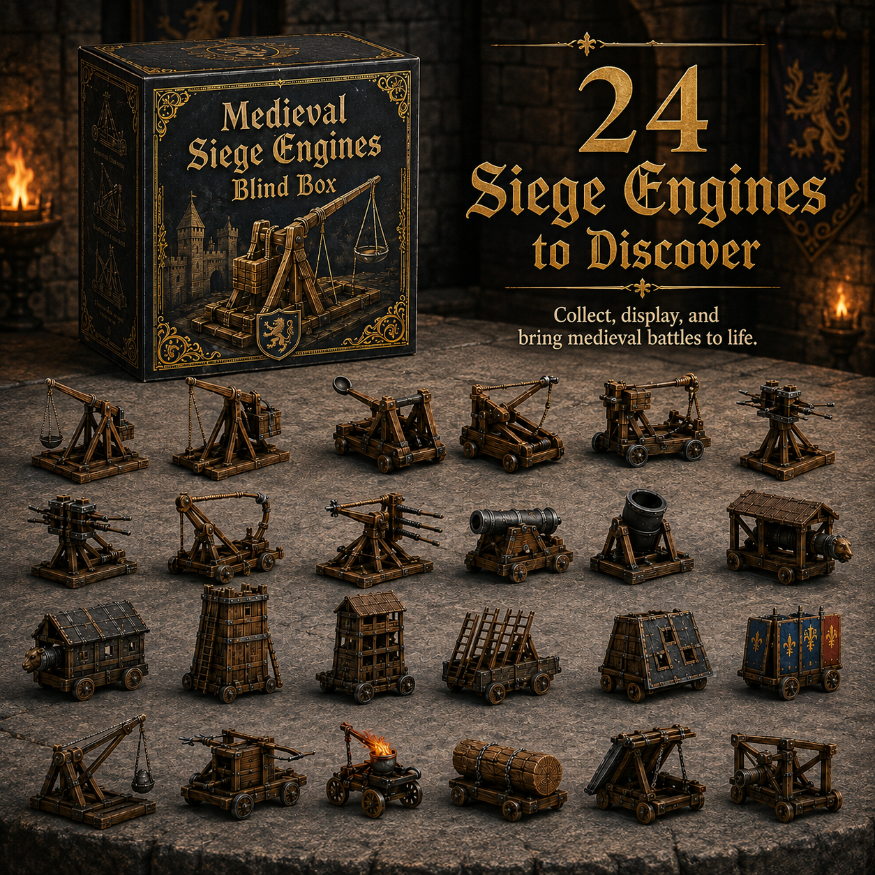 Medieval Siege Engines Blind Box – 24 Unique War Machines 🏰⚔️