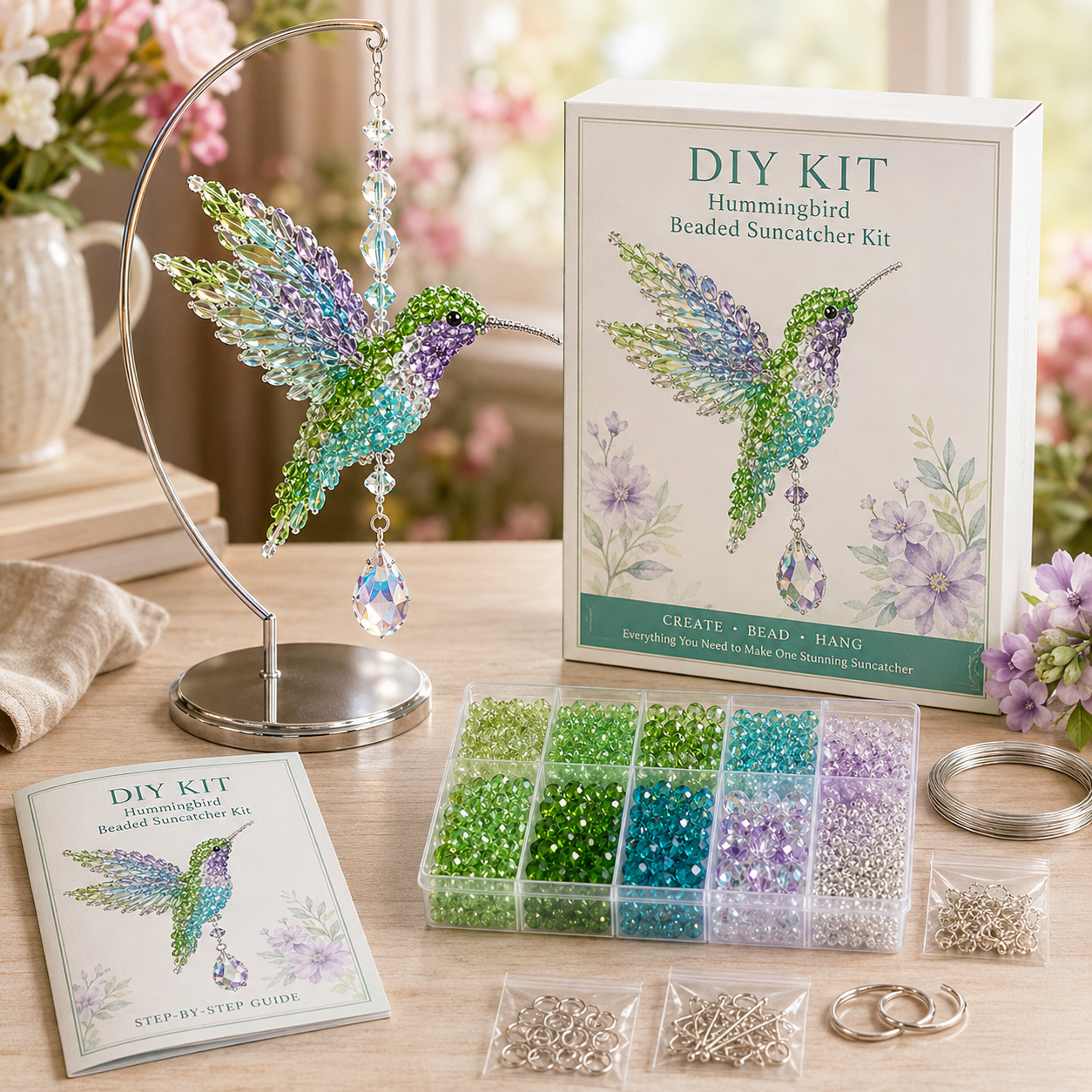 🔥Buy 3 Get 1 Free🎁DIY Crystal Beaded Suncatcher Kit – Handmade Ornament Gift for Craft Lovers 🎁