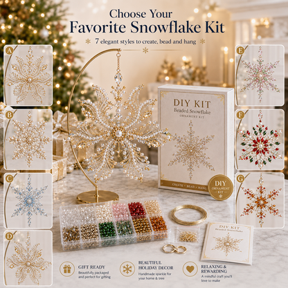 🎁Buy 3Get 1 Free❄️ DIY Crystal Beaded Snowflake Ornament Kit – Christmas Craft Decoration
