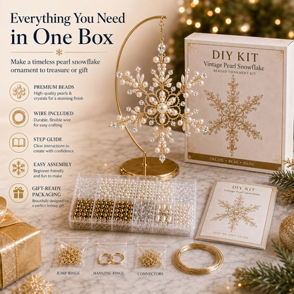 🎁Buy 3Get 1 Free❄️ DIY Crystal Beaded Snowflake Ornament Kit – Christmas Craft Decoration