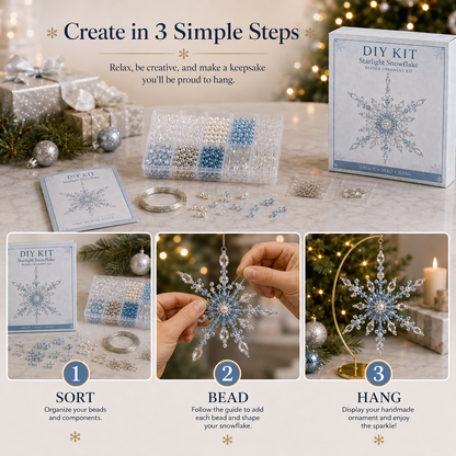 🎁Buy 3Get 1 Free❄️ DIY Crystal Beaded Snowflake Ornament Kit – Christmas Craft Decoration