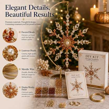 🎁Buy 3Get 1 Free❄️ DIY Crystal Beaded Snowflake Ornament Kit – Christmas Craft Decoration