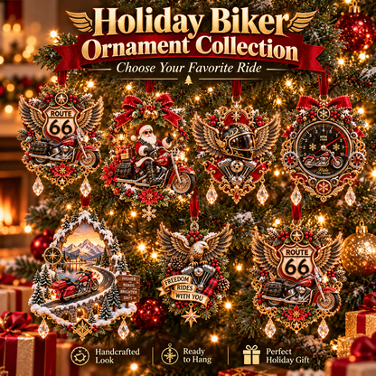 Motorcycle Christmas Ornament Collection – Biker Rider Holiday Tree Decor 🏍️🎄