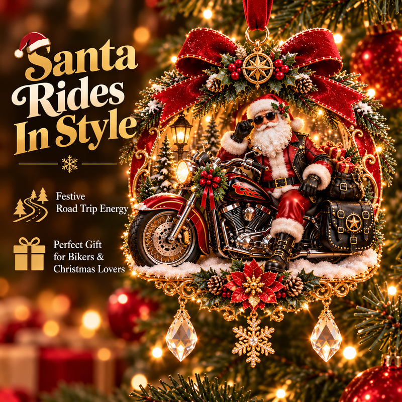 Motorcycle Christmas Ornament Collection – Biker Rider Holiday Tree Decor 🏍️🎄