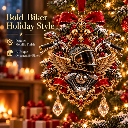 Motorcycle Christmas Ornament Collection – Biker Rider Holiday Tree Decor 🏍️🎄