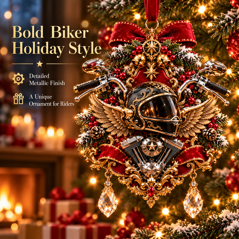 Motorcycle Christmas Ornament Collection – Biker Rider Holiday Tree Decor 🏍️🎄