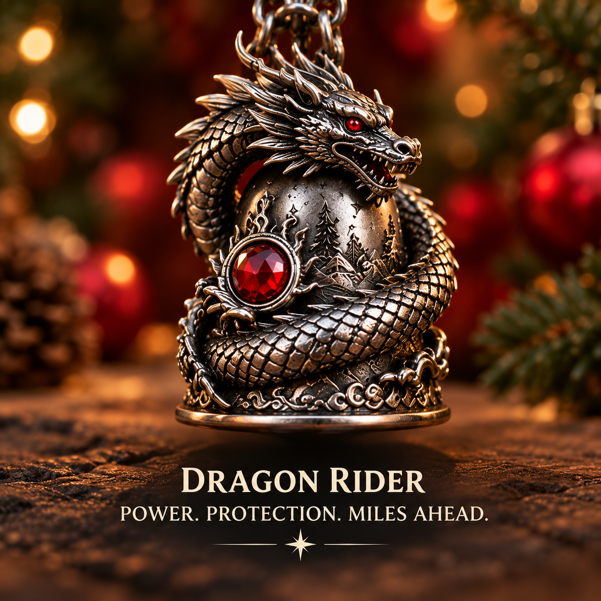 🏍️ Ride Safe Biker Christmas Bell Ornaments – Rider Spirit Holiday Decor 🔔🎄