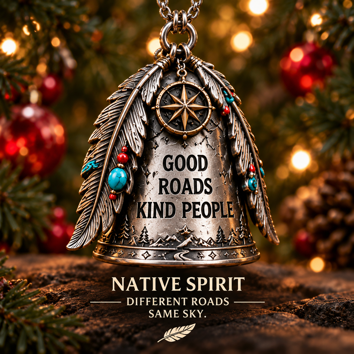 🏍️ Ride Safe Biker Christmas Bell Ornaments – Rider Spirit Holiday Decor 🔔🎄
