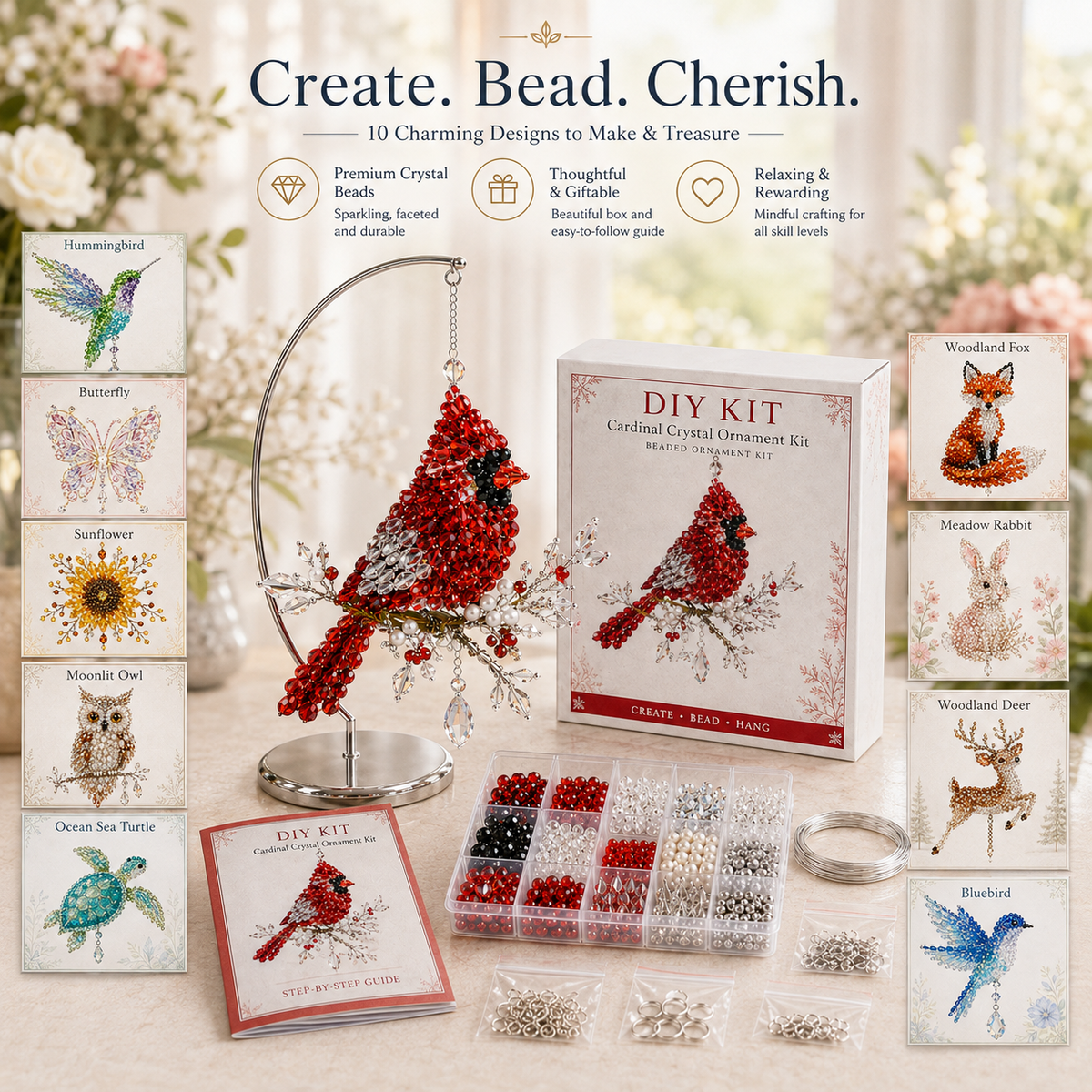 🔥Buy 3 Get 1 Free🎁DIY Crystal Beaded Suncatcher Kit – Handmade Ornament Gift for Craft Lovers 🎁