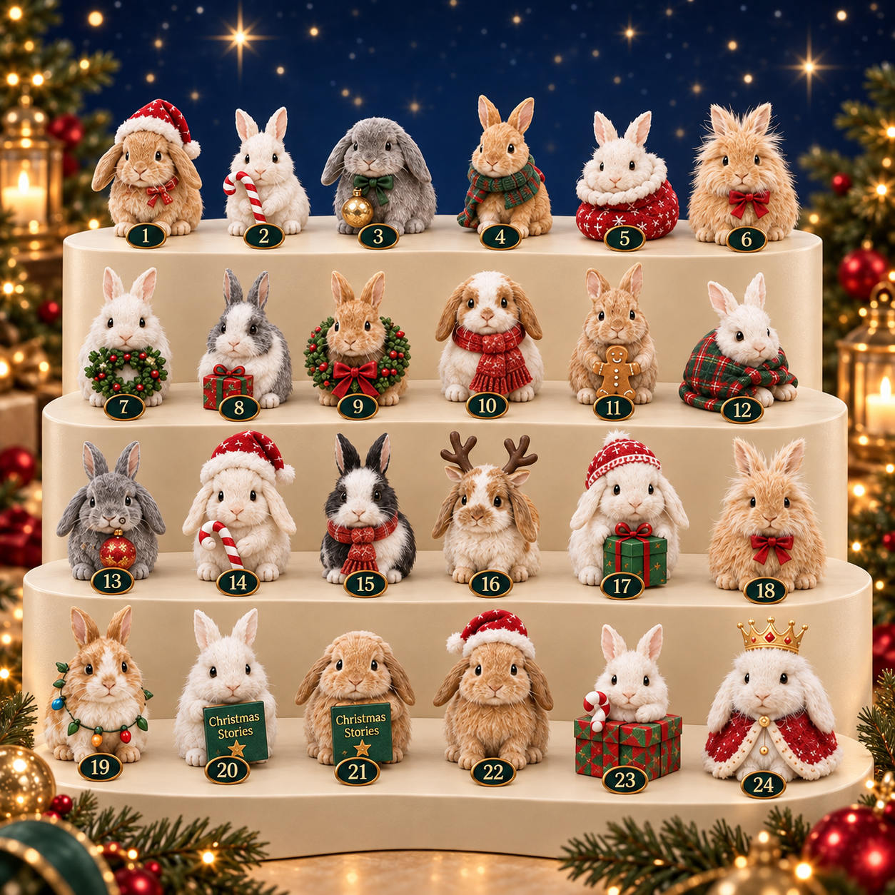 Opening one Bunny Christmas drawer