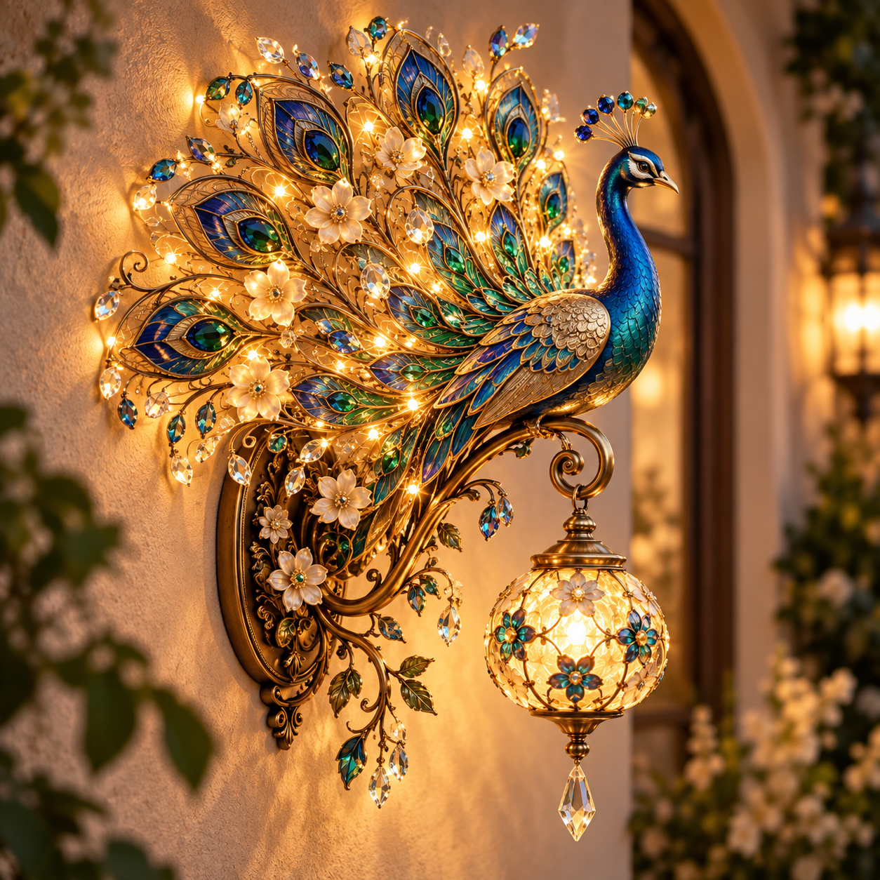 ✨ Enchanted Forest Outdoor Wall Light – Animal & Fairy Sconce Collection