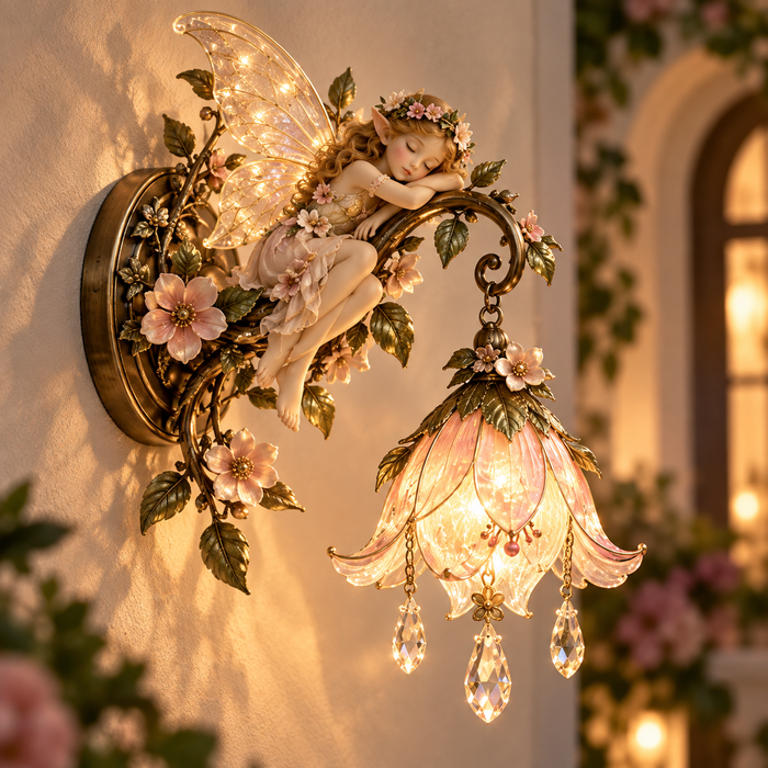 Sleeping fairy wall light