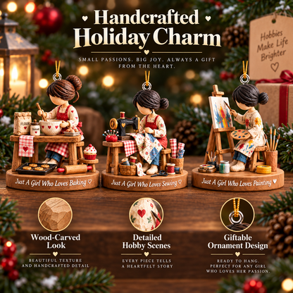 Hobby Christmas Ornament for Her – Painting, Baking, Knitting & Music Collection