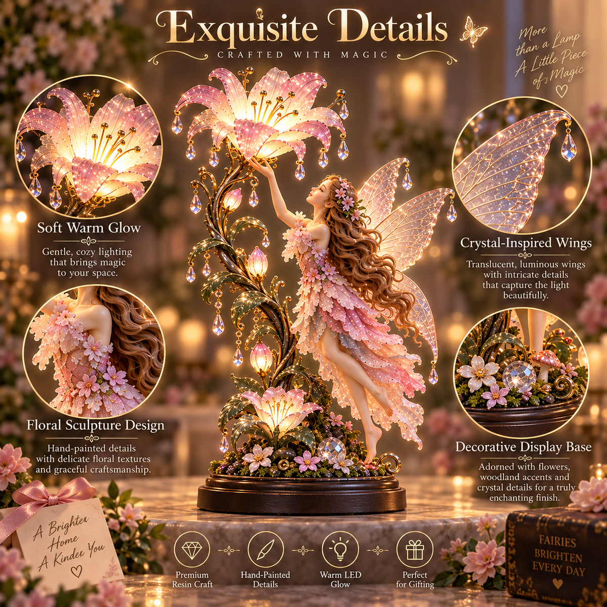 🌙✨ Fairy Flower Night Light – Enchanted Floral LED Lamp for Cozy Home Décor
