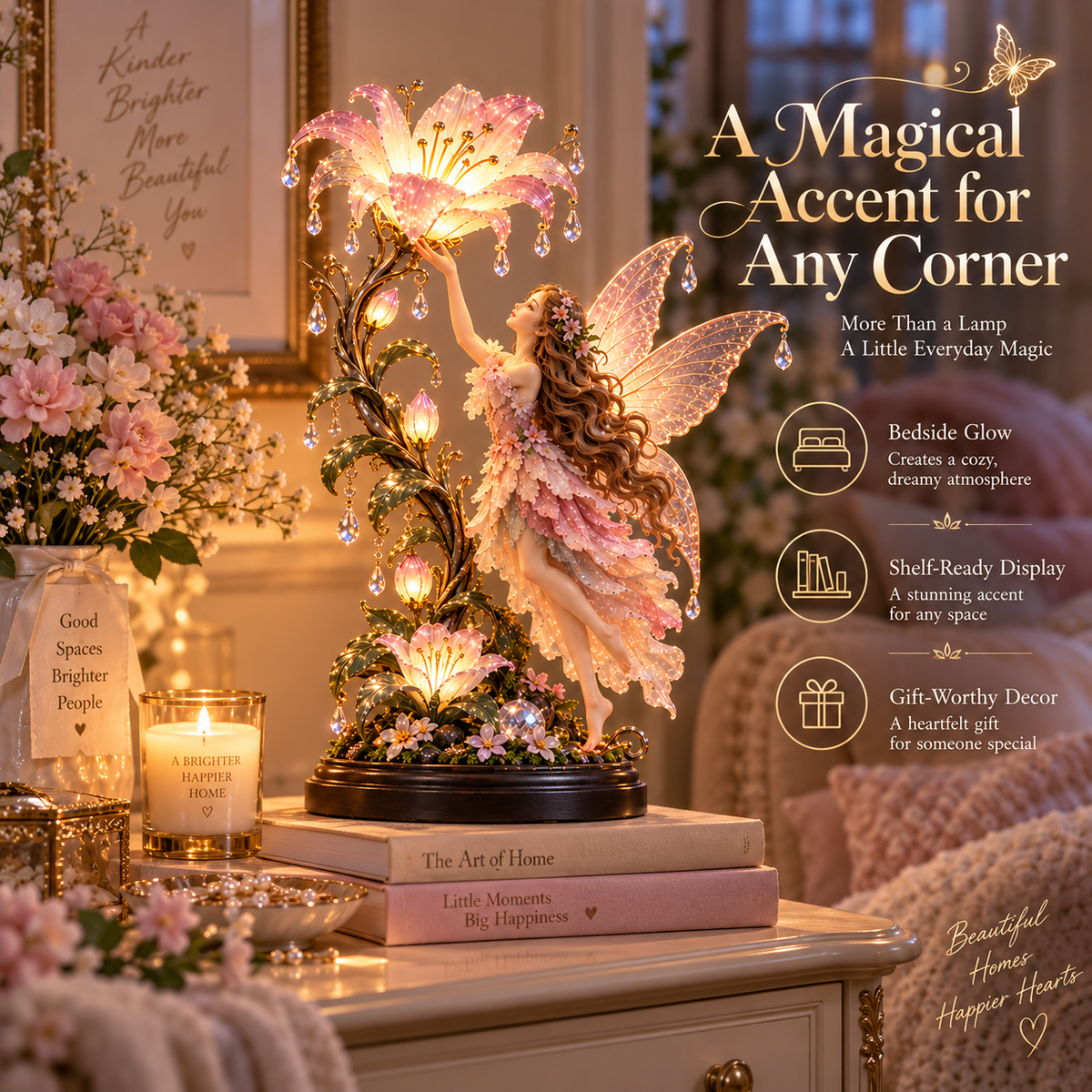 🌙✨ Fairy Flower Night Light – Enchanted Floral LED Lamp for Cozy Home Décor